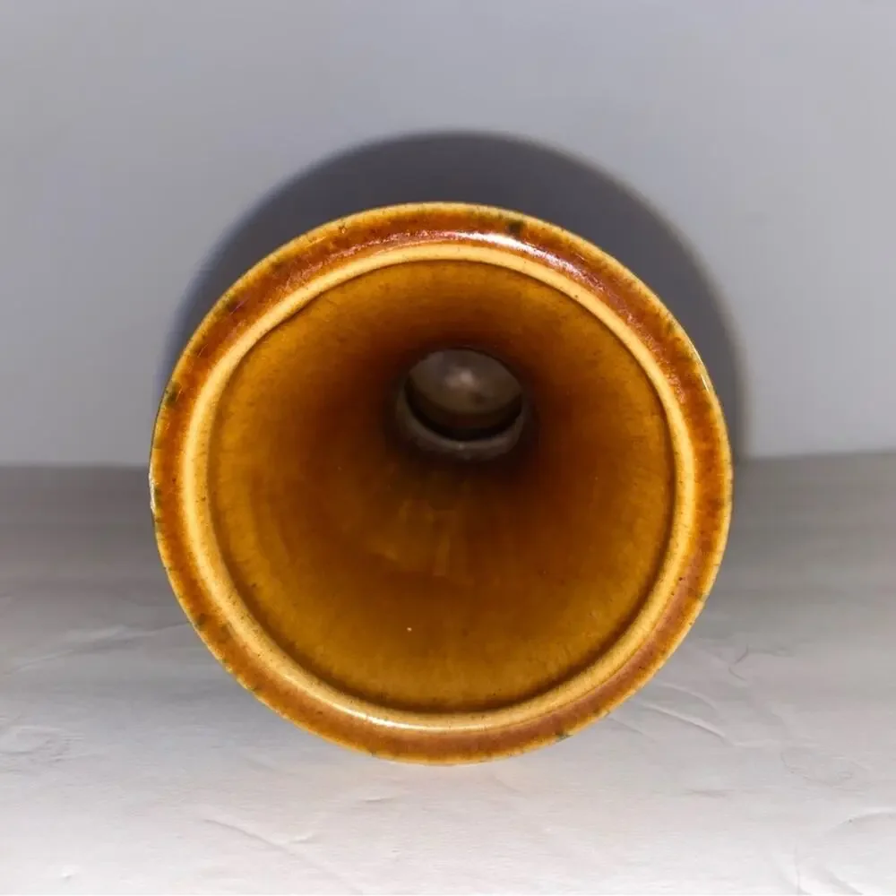 Vtg MCM Haeger Mottled Brown 9” vase MCM #233 Marked Old Chip on bottom